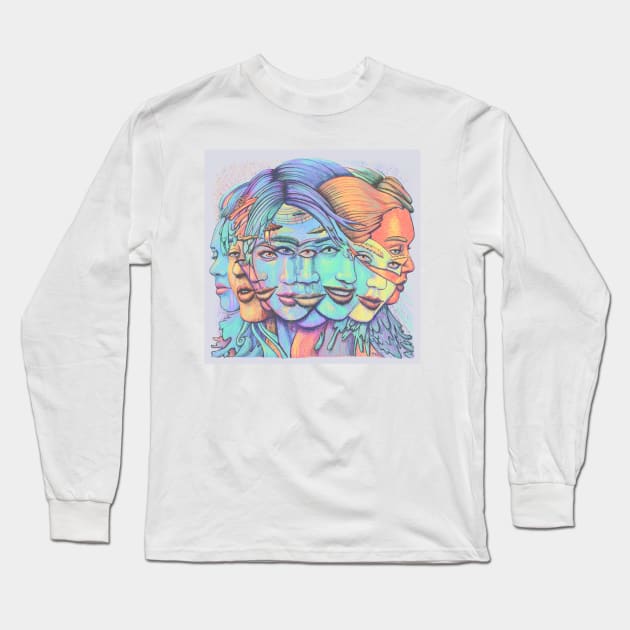 Rainbow Girl Long Sleeve T-Shirt by Octomanart